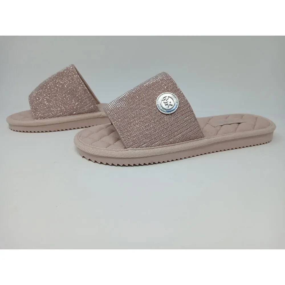 Michael Kors Eva Sole Slide Sandal Women’s MK Sz 8 Eva Sole RX21C Bedazzled New